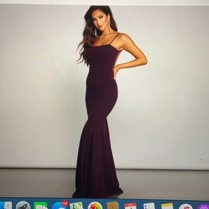 Cara Formal Crepe Open Back Dress